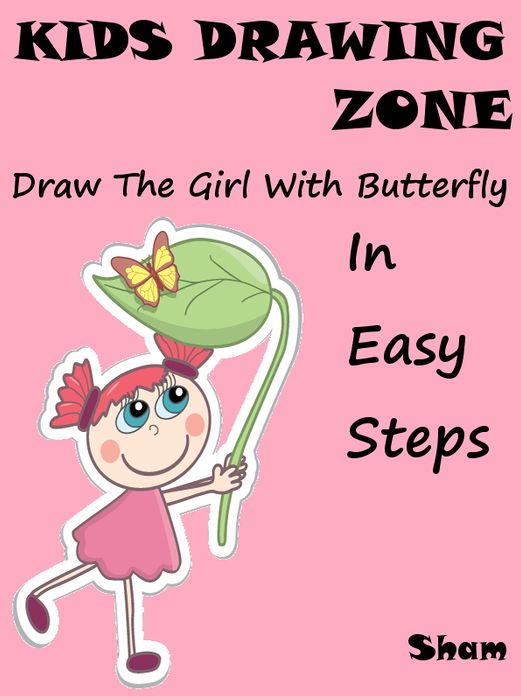 Kids Drawing Zone : Draw The Girl With Butterfly In Easy Steps