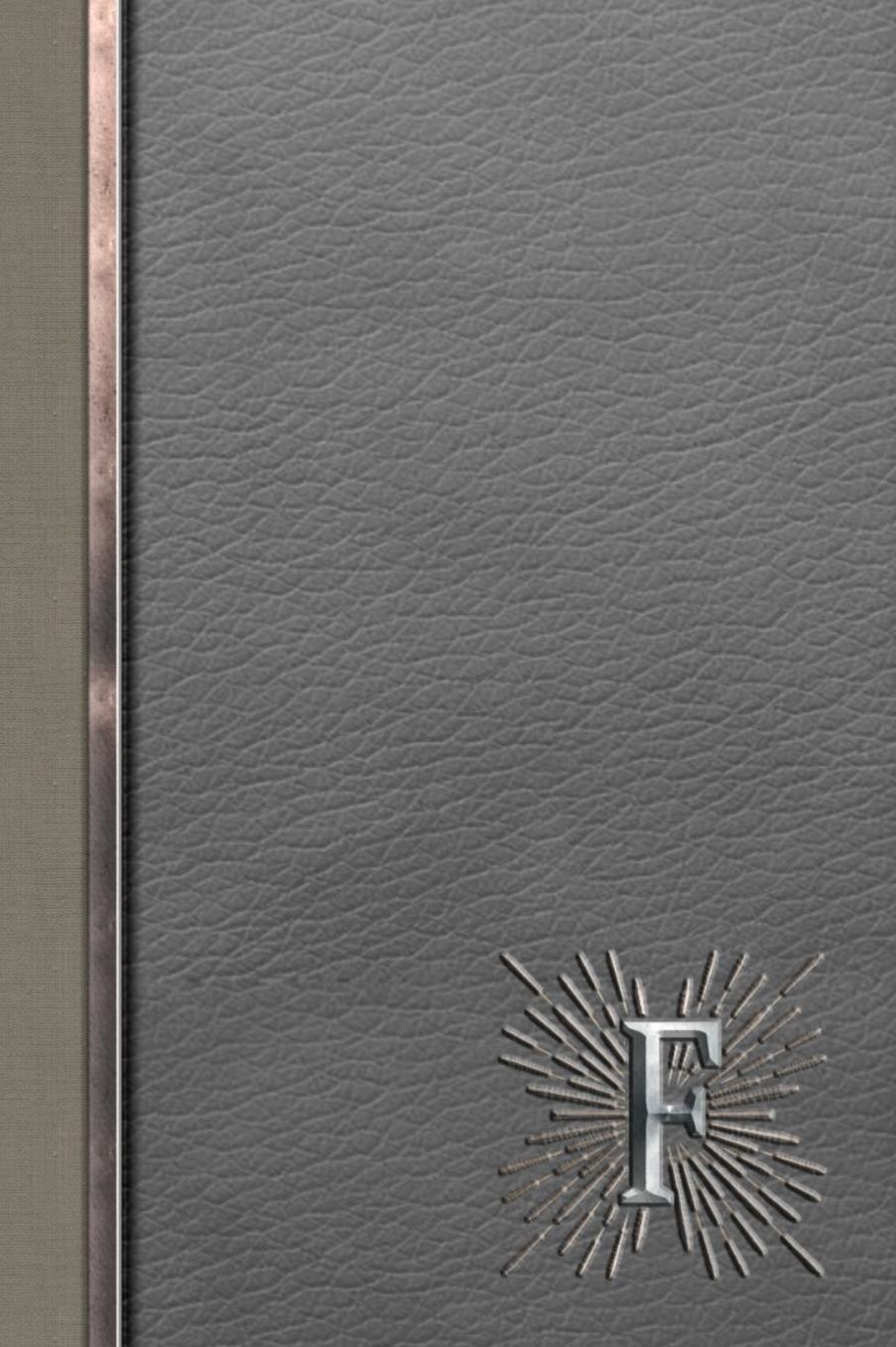 F: Meetings Notebook for Social Worker with Custom Interior: Personalized Monogram Initial Beveled Silver & Leather Effect 6 x 9 inch - 121 Pages