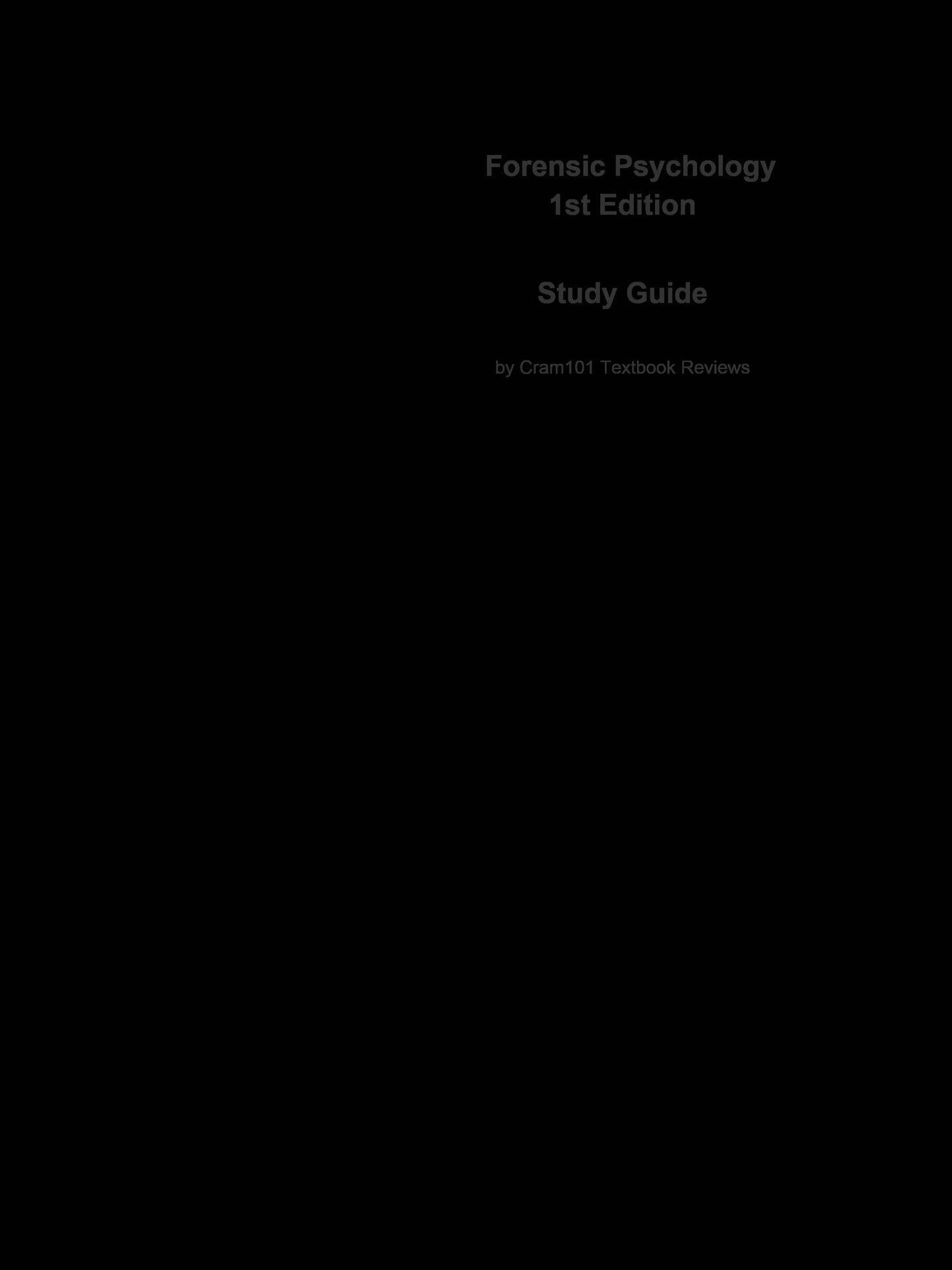 e-Study Guide for: Forensic Psychology by Matthew T. Huss, ISBN 9781405151382