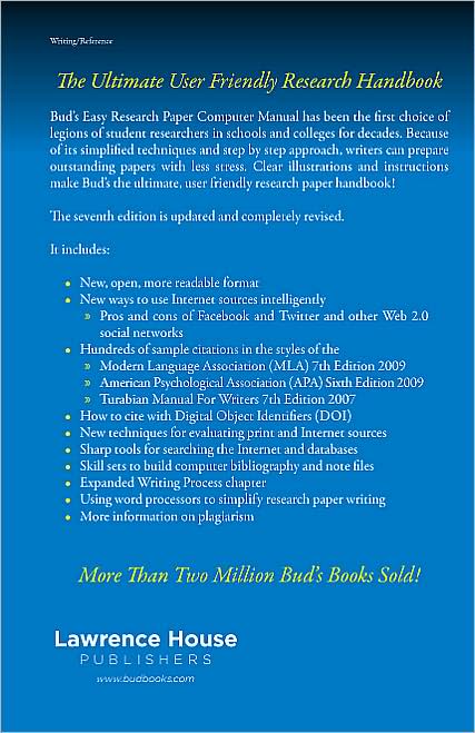 Bud's Easy Research Paper Computer Manual 7th Ed