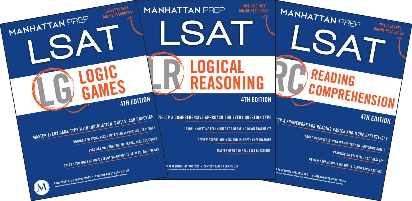 Set of 3 LSAT Strategy Guides, 4th Edition