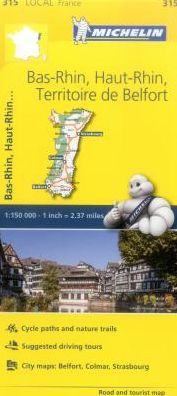 Michelin FRANCE Bas-Rhin, Haut-Rhin, Territoire de Belfort Map 315