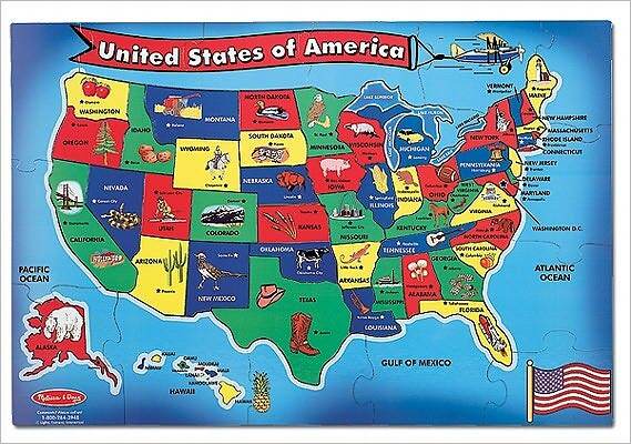 U.S.A. Floor Puzzle: 51 Pcs