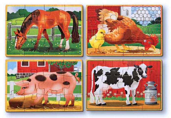 Farm Animals Puzzles in a Box