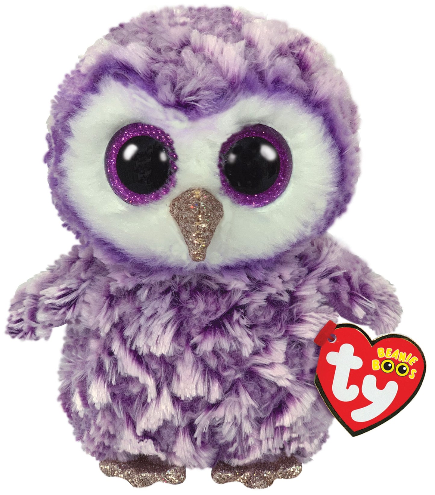 Ty Beanie Boos - Moonlight the Purple Owl - 6" Regular Size