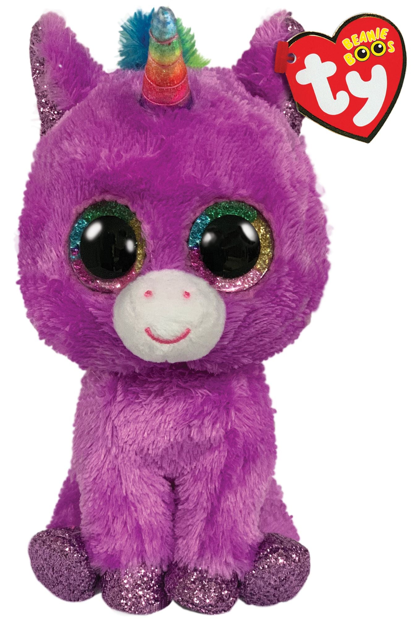 Ty Beanie Boos - Rosette the Purple Unicorn - 6" Regular Size