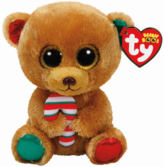 BELLA - brown bear w/ candy cane reg