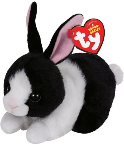 Black and White Beanie Baby Bunny