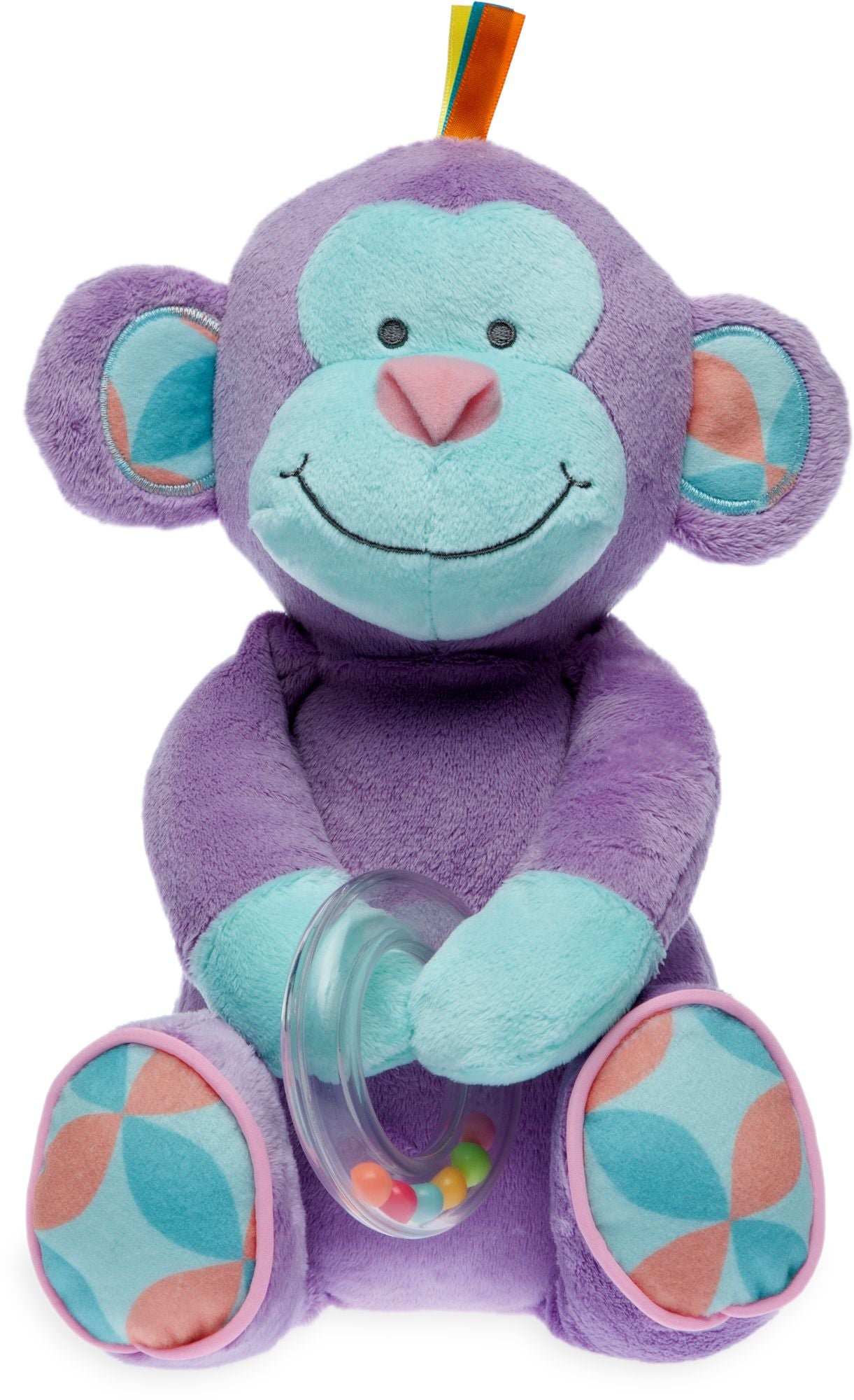 Bon Bon Monkey Plush (with bead ring rattle)