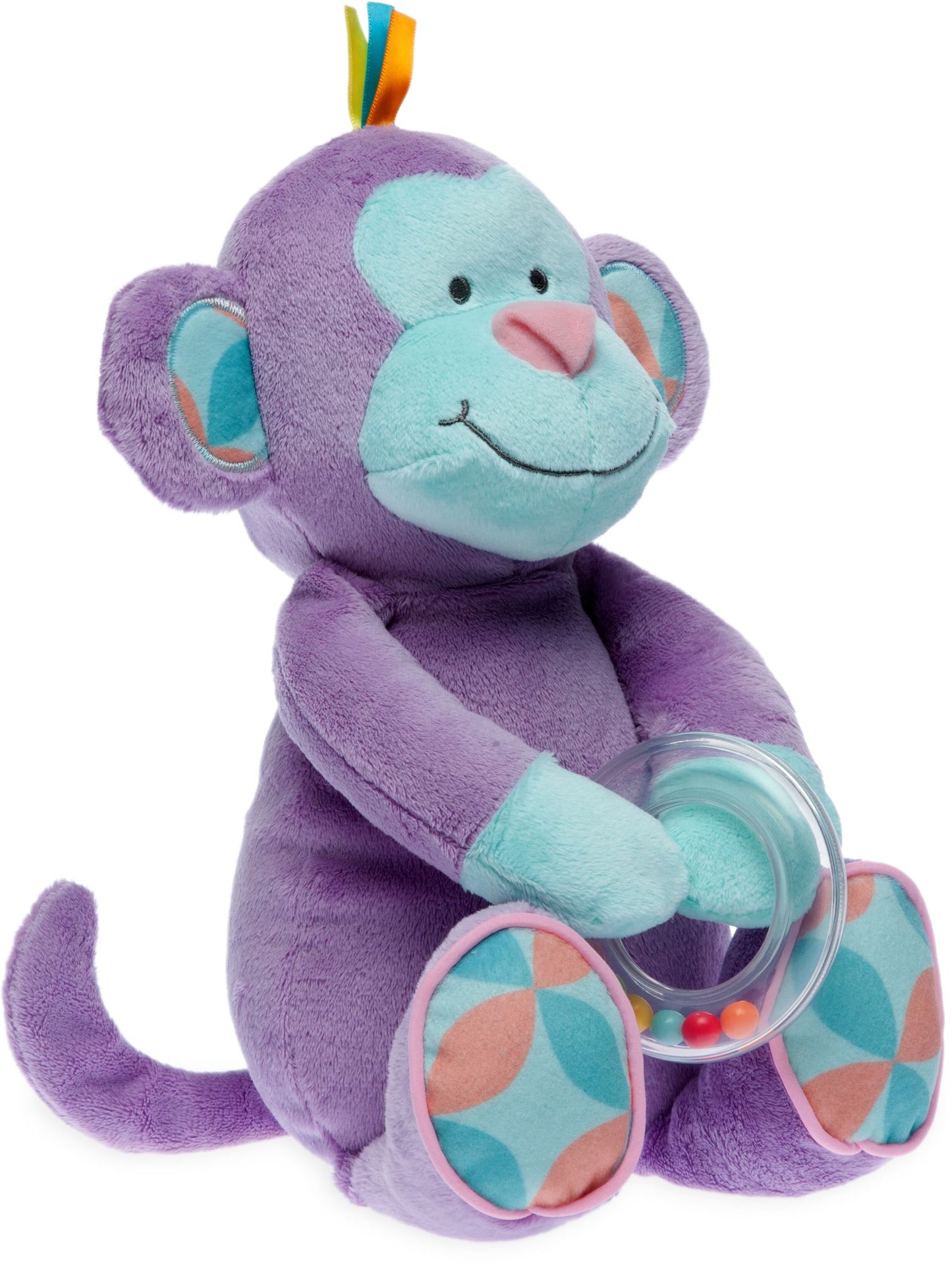 Bon Bon Monkey Plush (with bead ring rattle)