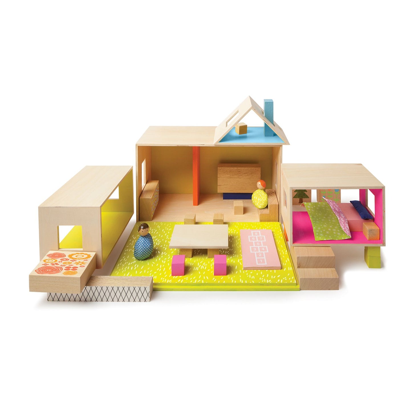 Manhattan Toy MiO Playing, Eating, Sleeping, Working, + 2 People Modular Building Set