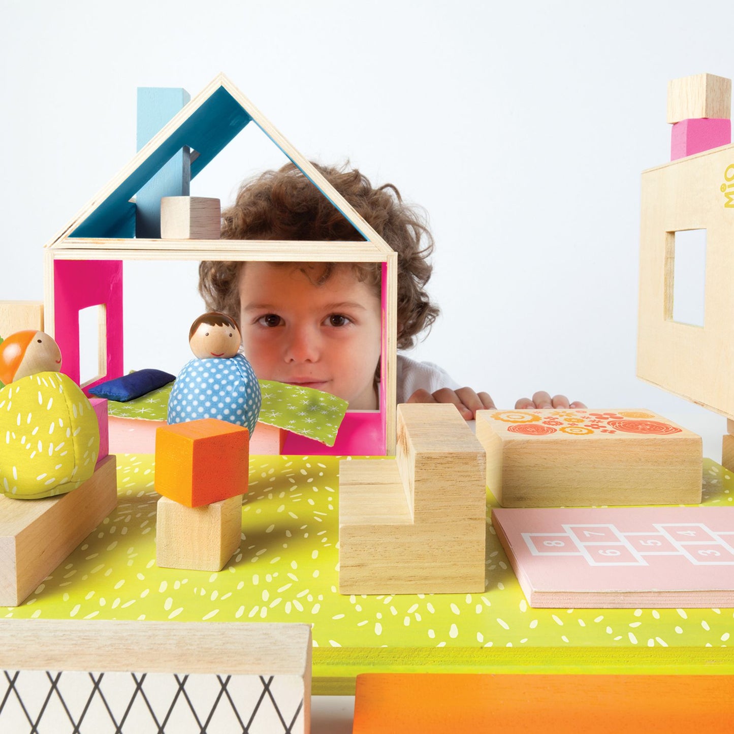 Manhattan Toy MiO Playing, Eating, Sleeping, Working, + 2 People Modular Building Set