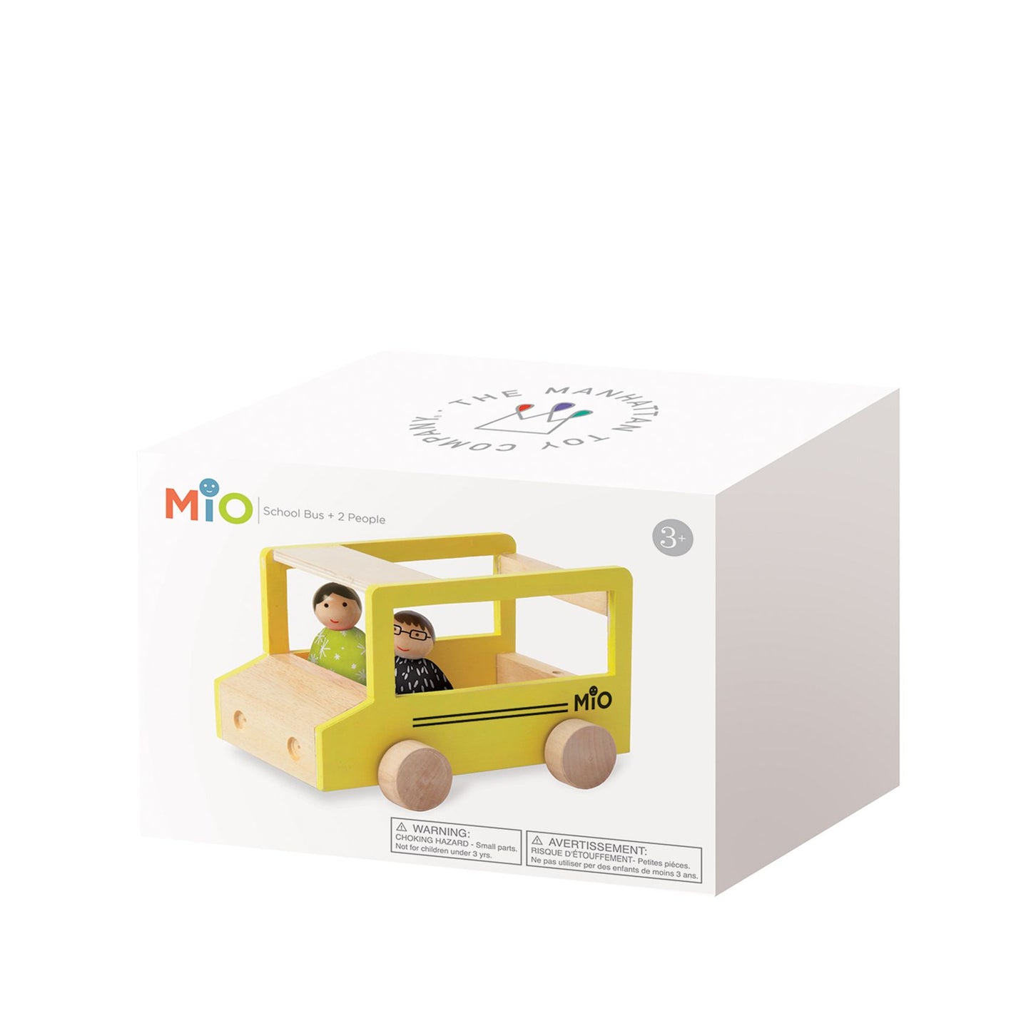 Manhattan Toy MiO School Bus + 2 People Wooden Building Set