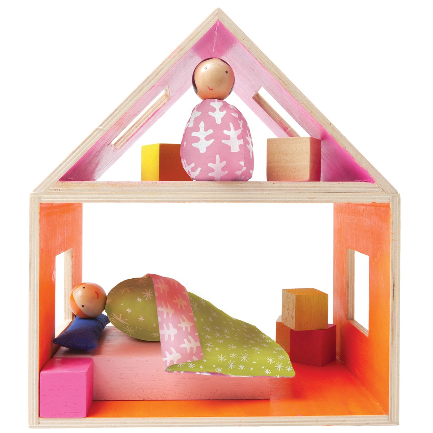 Manhattan Toy MiO Sleeping + 2 People Wooden Building Set