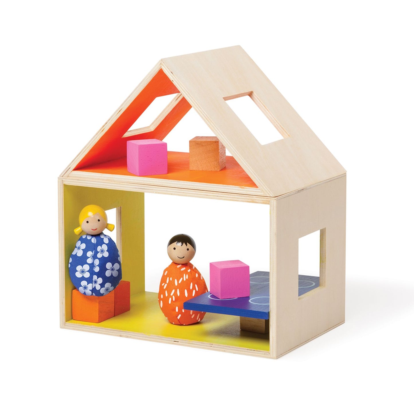Manhattan Toy MiO Eating + 2 People Wooden Building Set