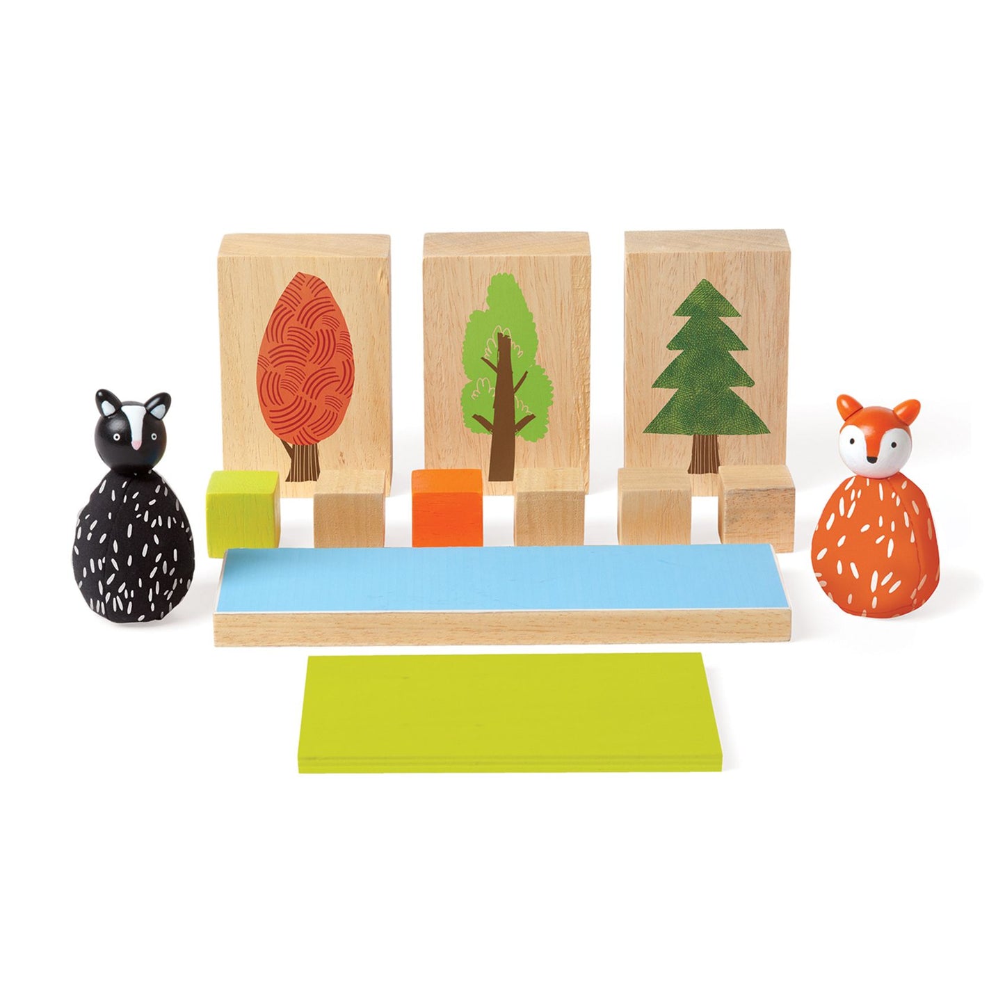 Manhattan Toy MiO Woodland + Fox + Skunk Wooden Building Set