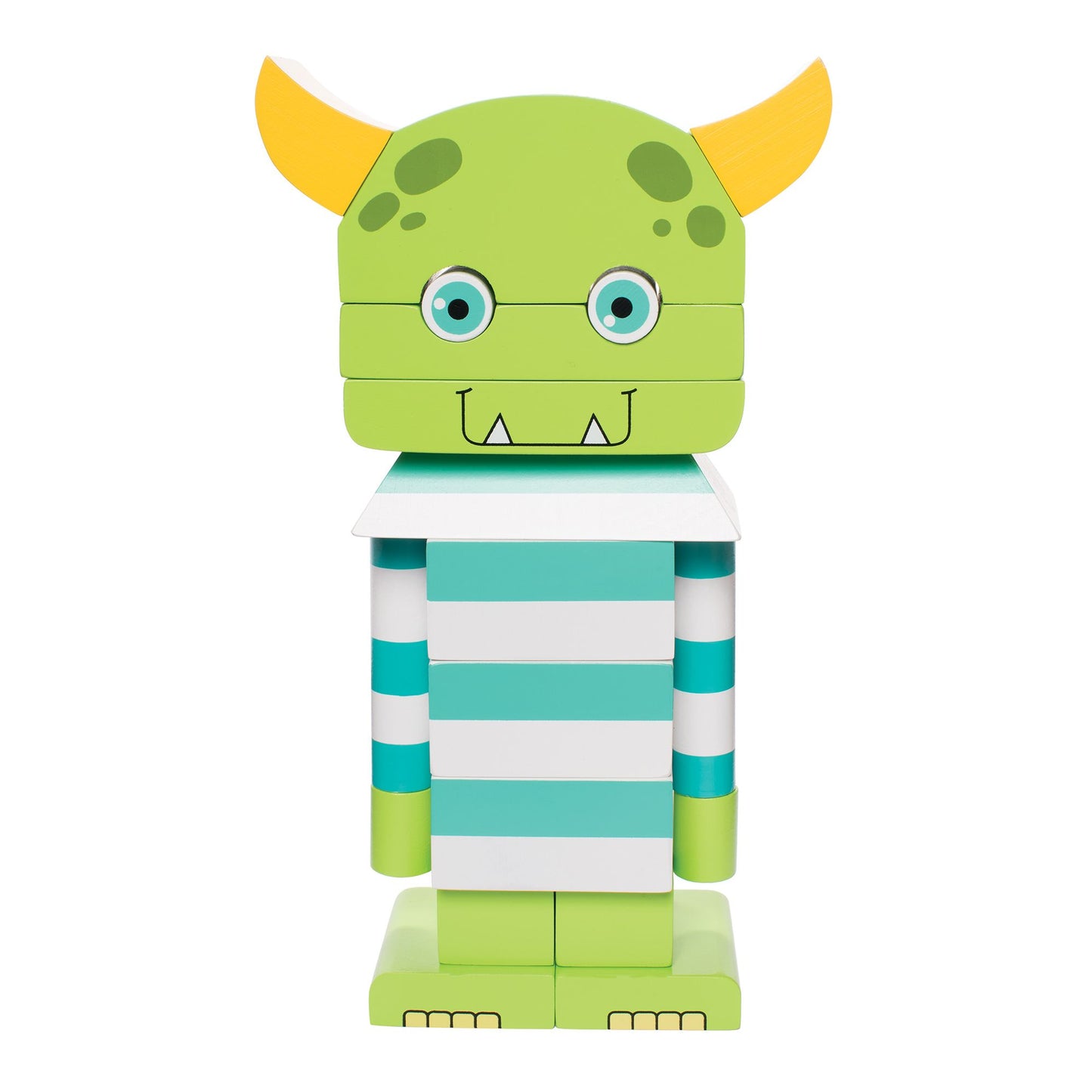 Manhattan Toy Monty The Monster Magnetic Wooden Stacking Block Puzzle