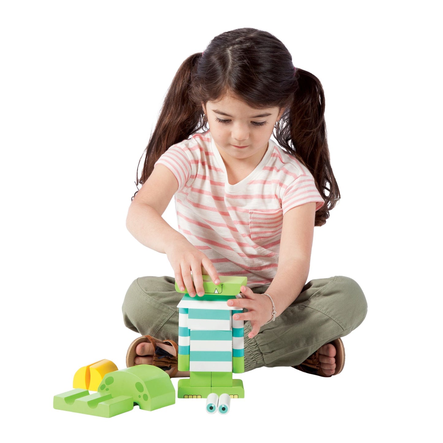Manhattan Toy Monty The Monster Magnetic Wooden Stacking Block Puzzle
