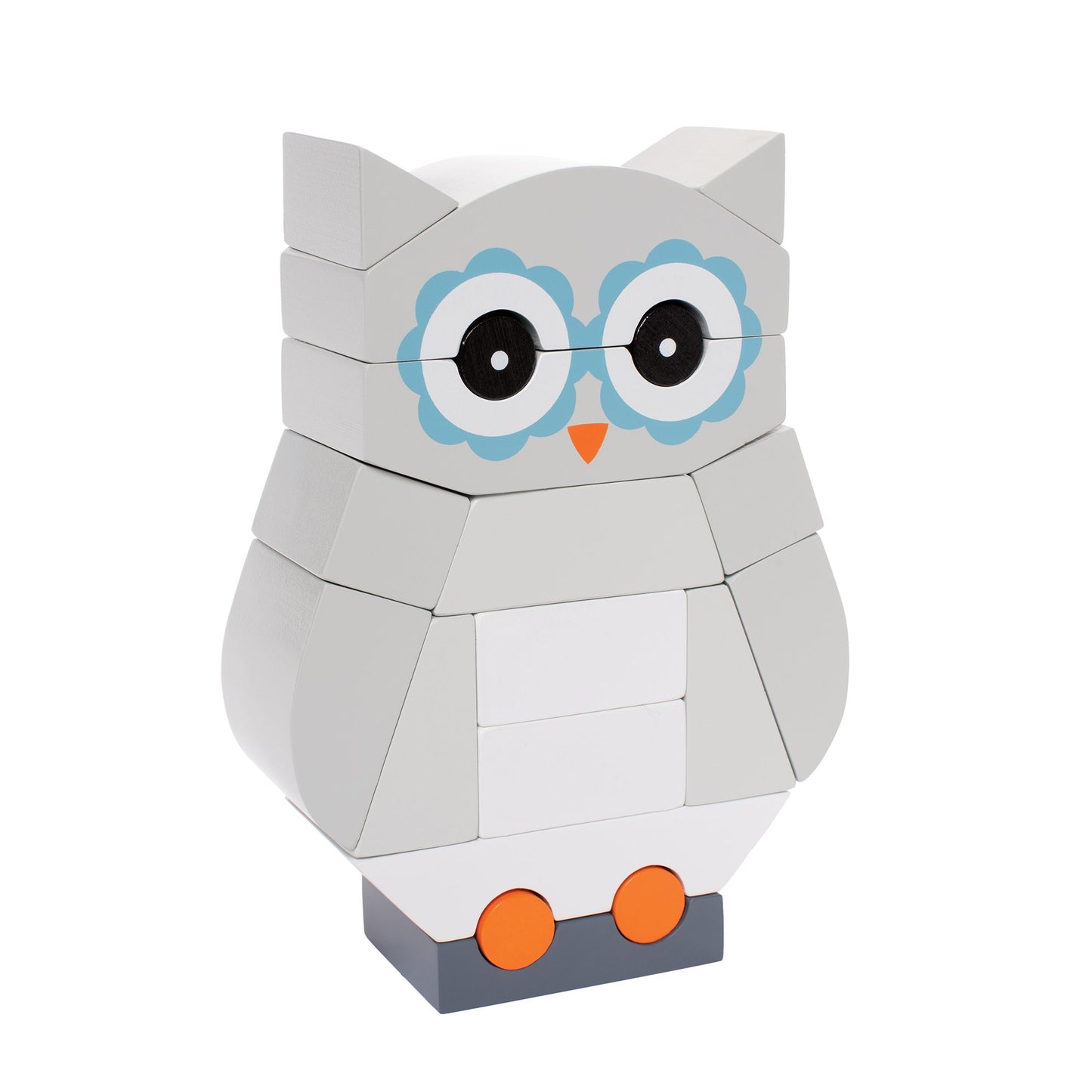 Manhattan Toy Luna The Owl Magnetic Wooden Stacking Block Puzzle