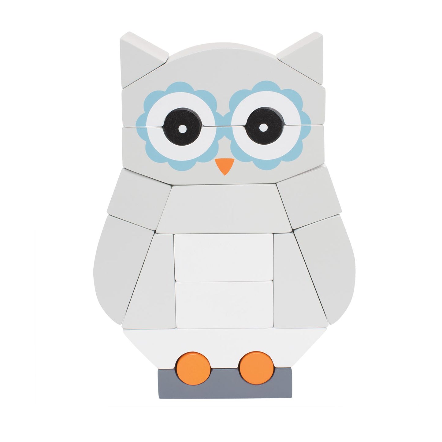 Manhattan Toy Luna The Owl Magnetic Wooden Stacking Block Puzzle