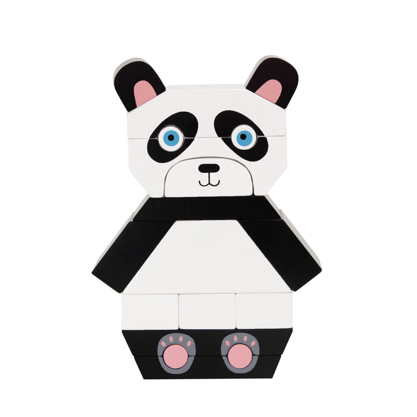 Manhattan Toy Patches The Panda Magnetic Wooden Stacking Block Puzzle
