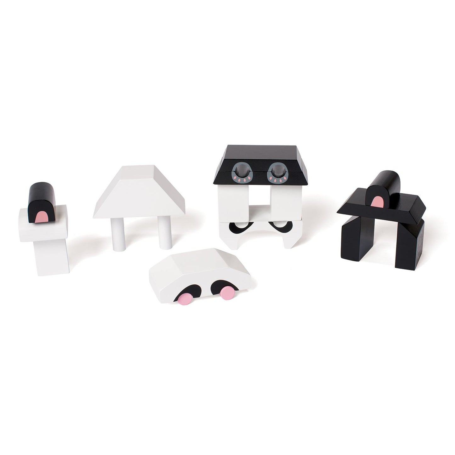 Manhattan Toy Patches The Panda Magnetic Wooden Stacking Block Puzzle