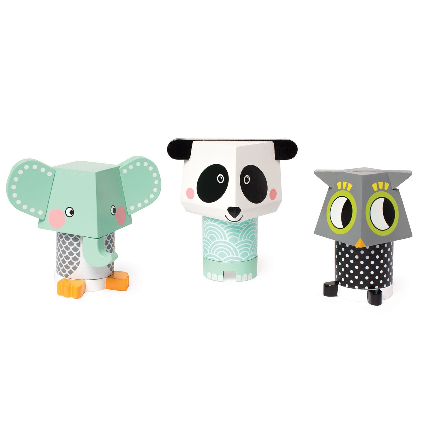 Manhattan Toy Mix and Match Magnetic Stackers (Panda, Owl, Elephant)