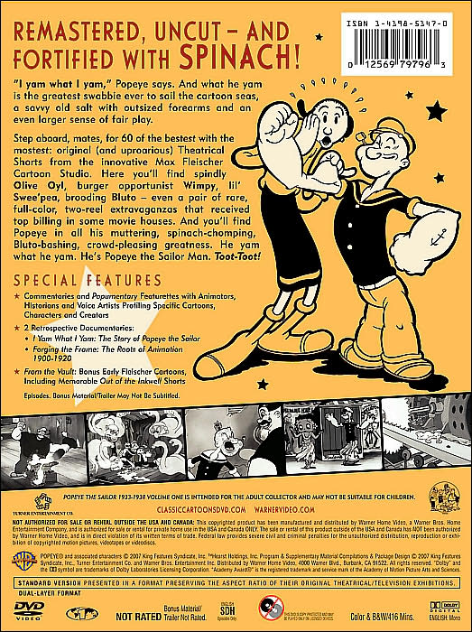Popeye the Sailor: 1933-1938, Vol. 1 [4 Discs]