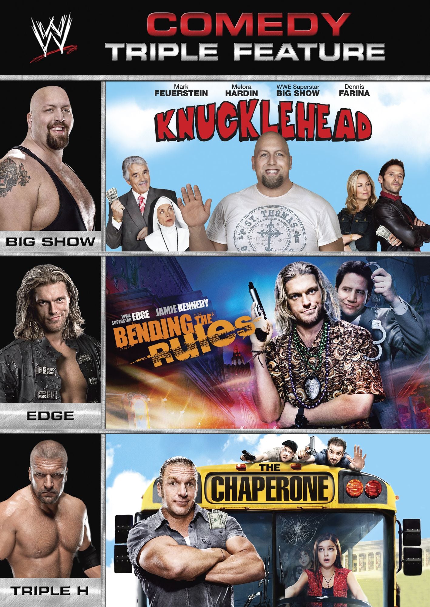WWE: Comedy Triple Feature: - Knucklehead/Bending the Rules/The Chaperone [3 Discs]
