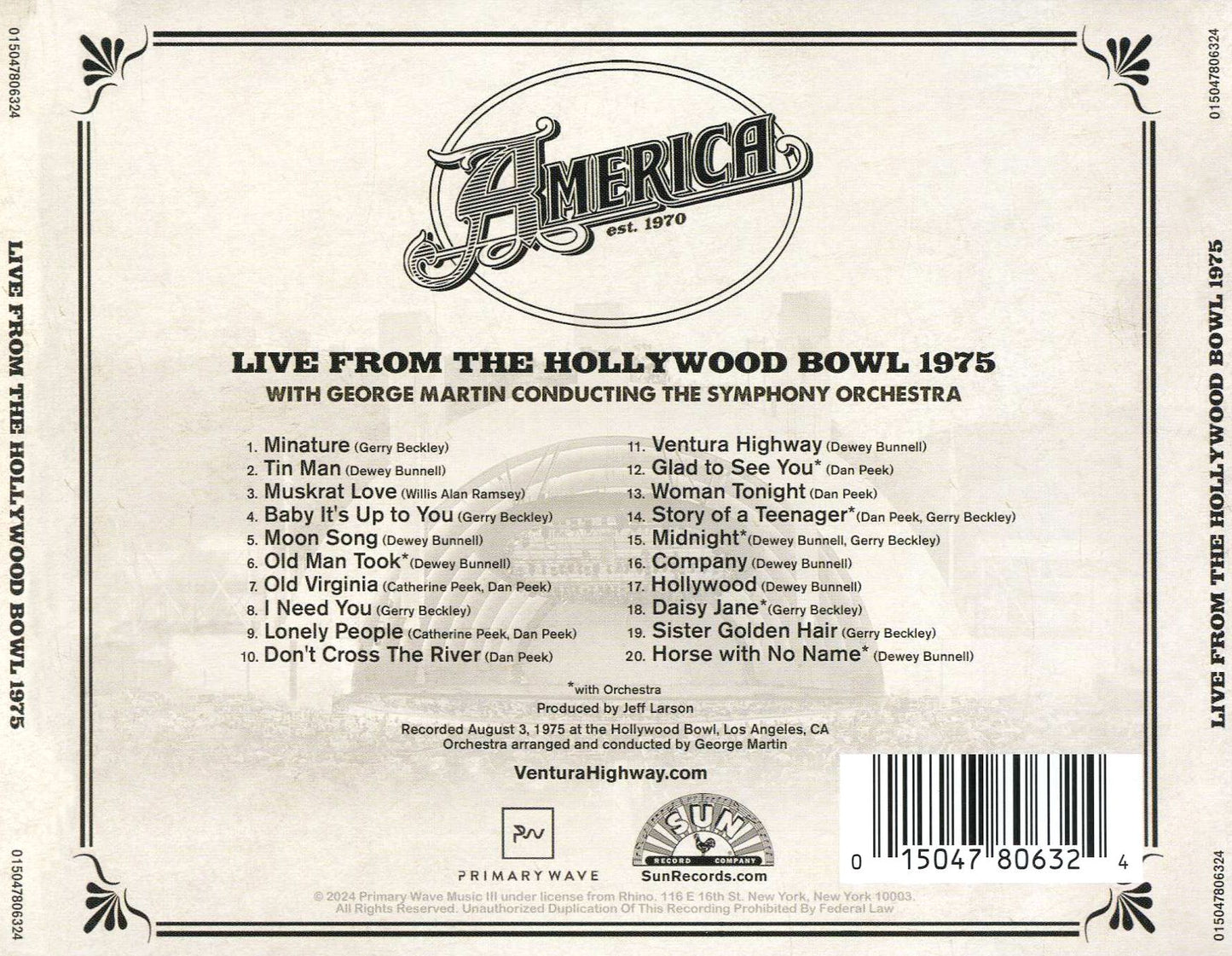 America: Live At The Hollywood Bowl 1975 (America)