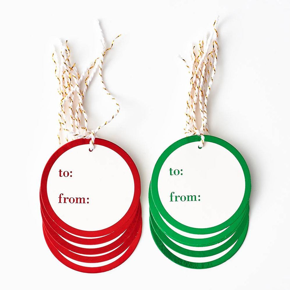 Red Green Foil Gift Tags