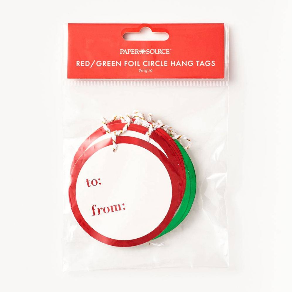 Red Green Foil Gift Tags