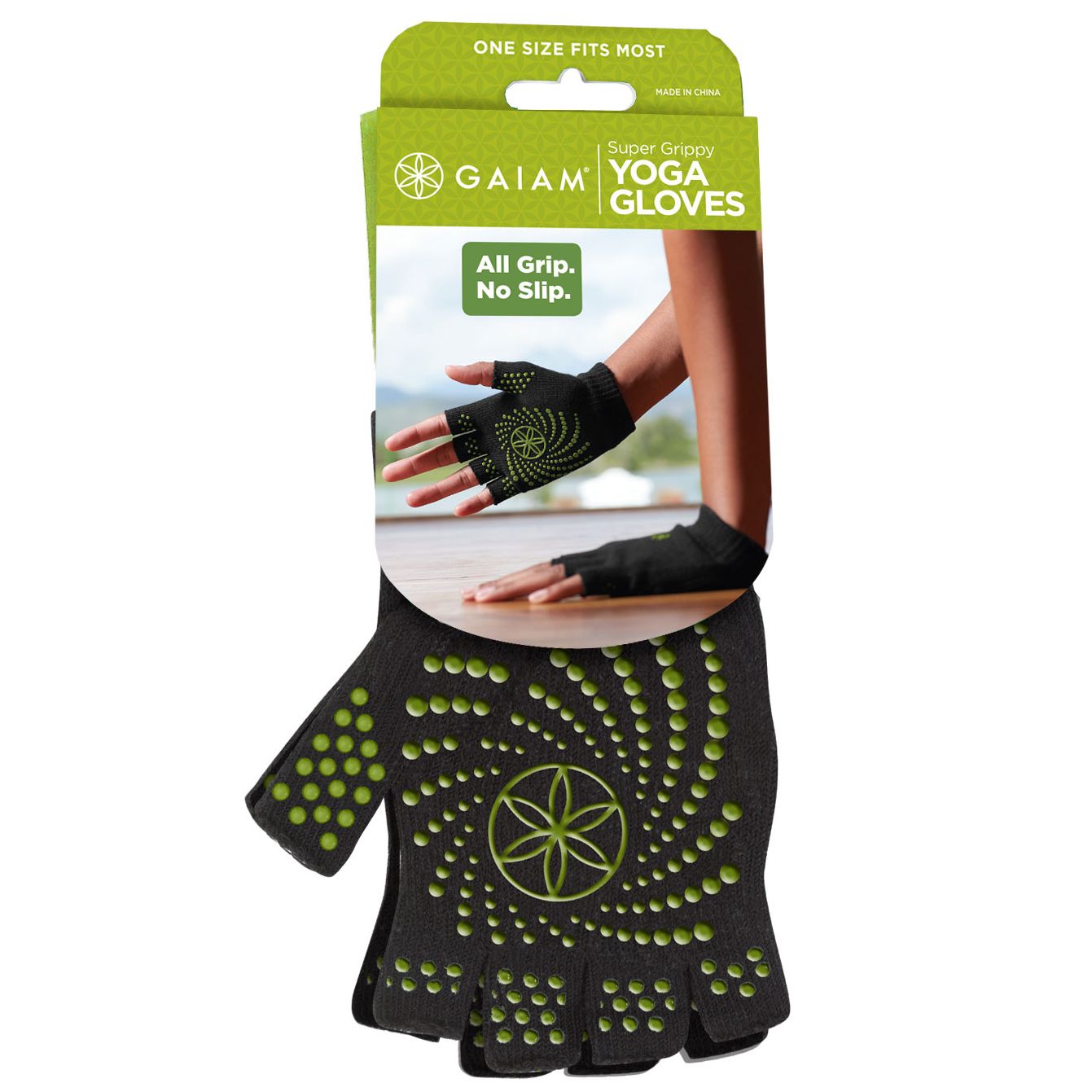Grippy Yoga Gloves: Fern Green