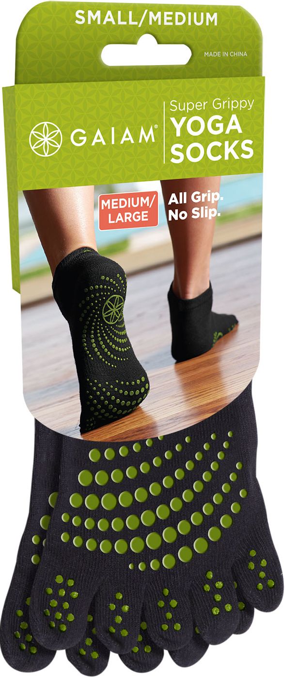 Grippy Yoga Socks: M/l Fern Gre