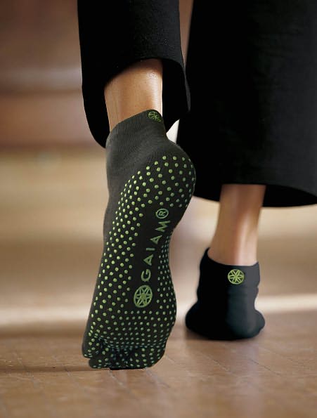 Grippy Yoga Socks: M/l Fern Gre