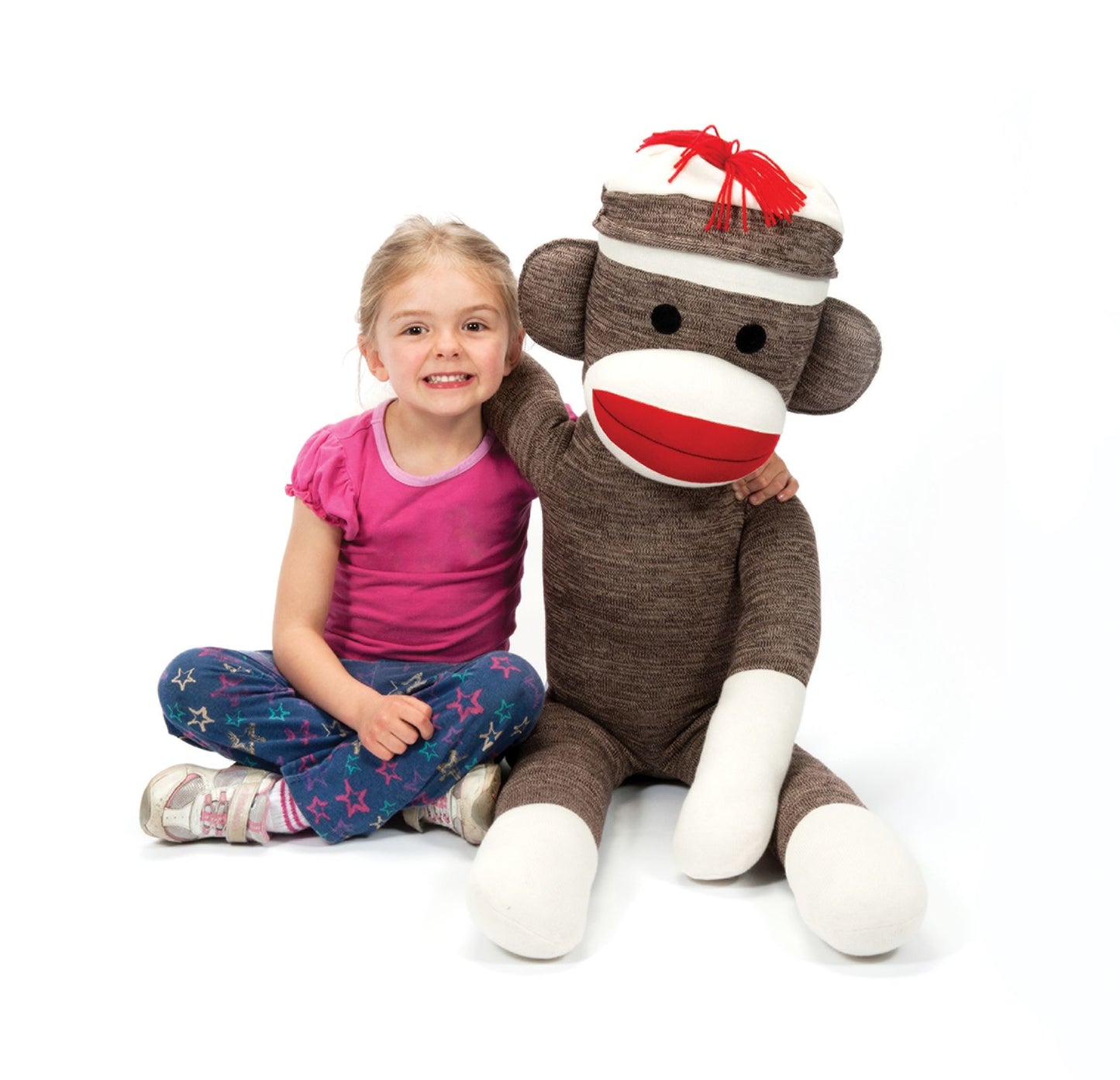 Schylling Jumbo Sock Monkey Stuffed Animal