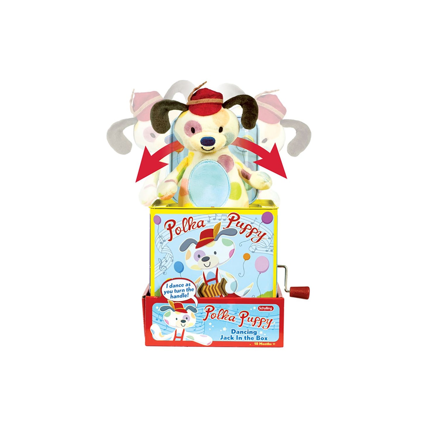 Schylling Polka Puppy Jack In Box