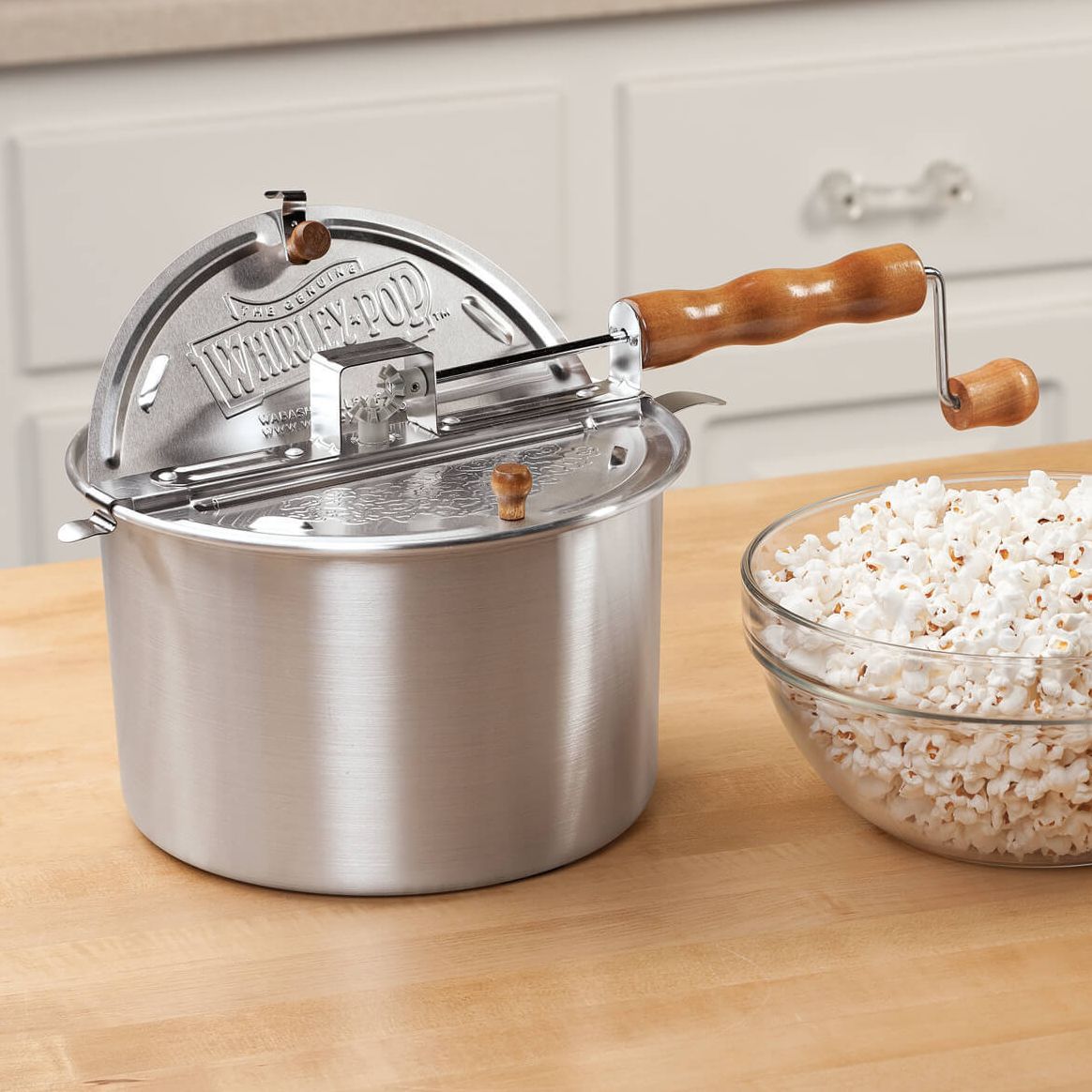 The Original Whirley-Pop Stovetop Popcorn Popper in Nostalgic Packaging
