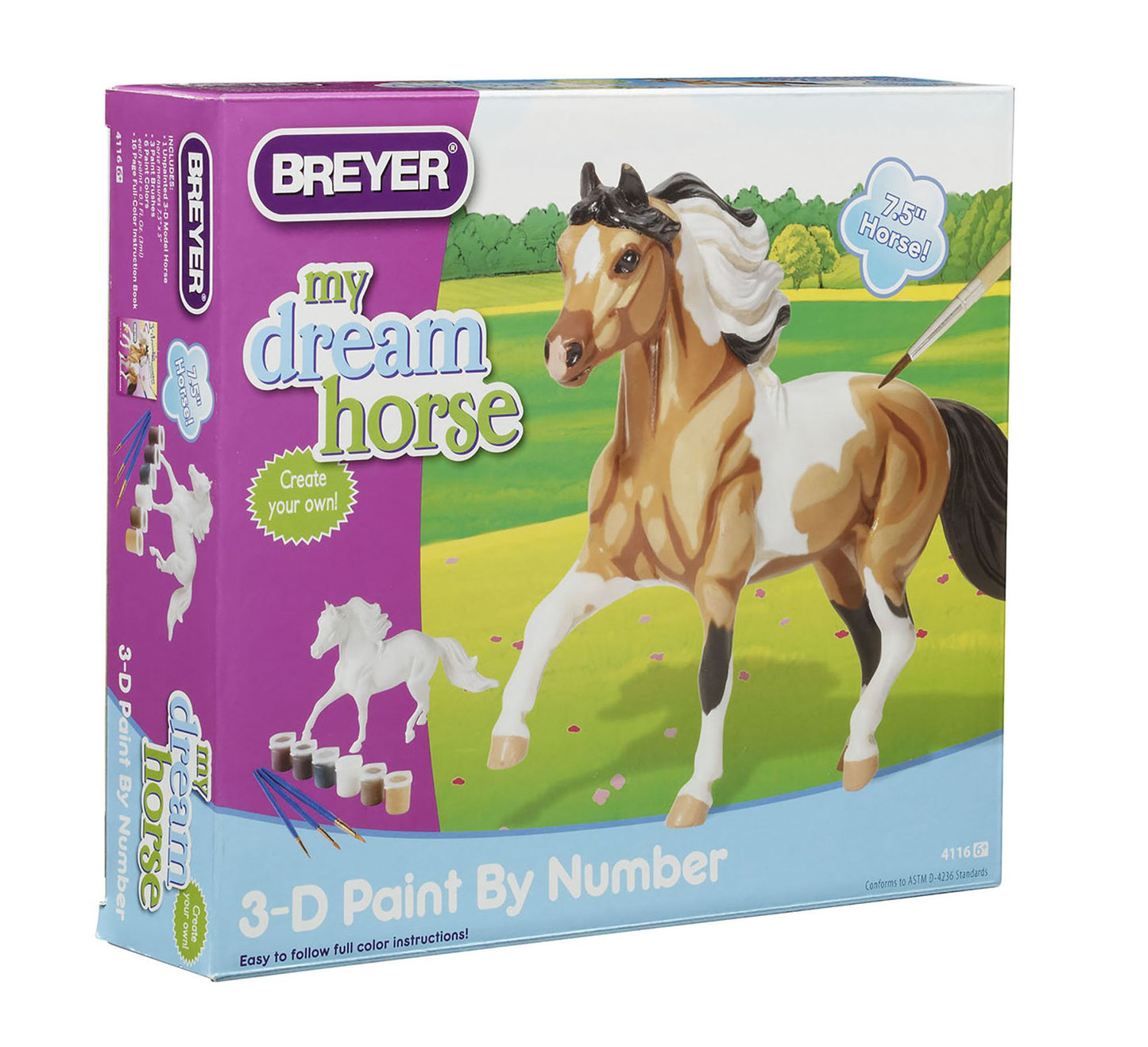 My Dream Horse 3-D Paint-by-Number - Pinto
