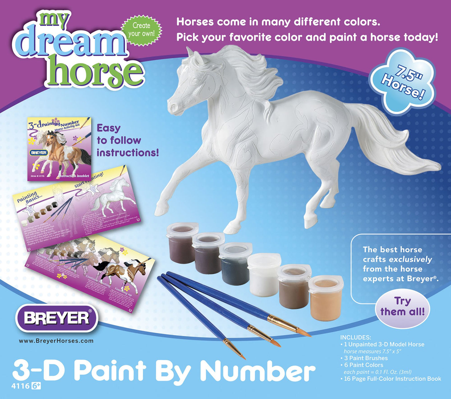 My Dream Horse 3-D Paint-by-Number - Pinto