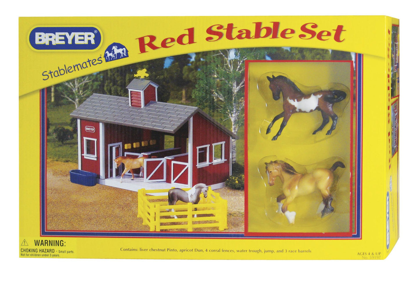 Red Stable Set w/ 2 Horses