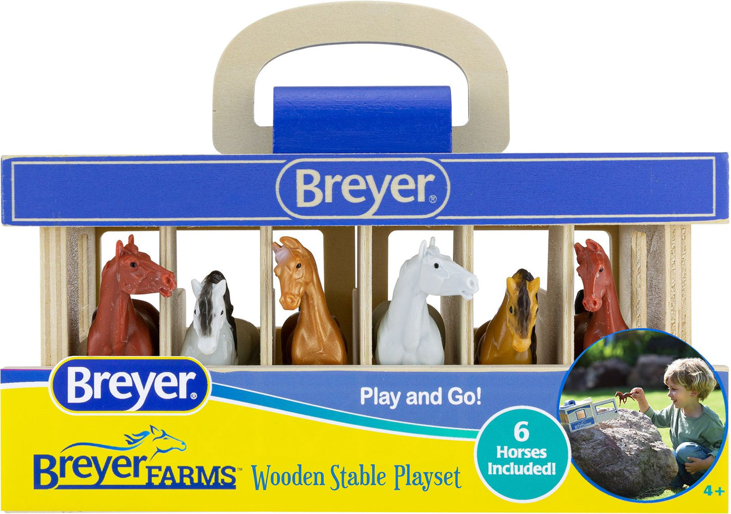 Breyer Farms Wooden Stable Playset with 6 Horses