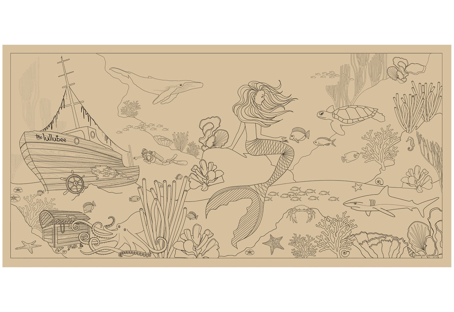 Lullubee Giant Coloring Mural - Ocean World