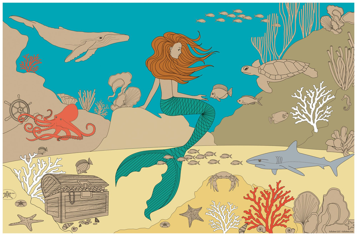 Lullubee Giant Coloring Mural - Ocean World