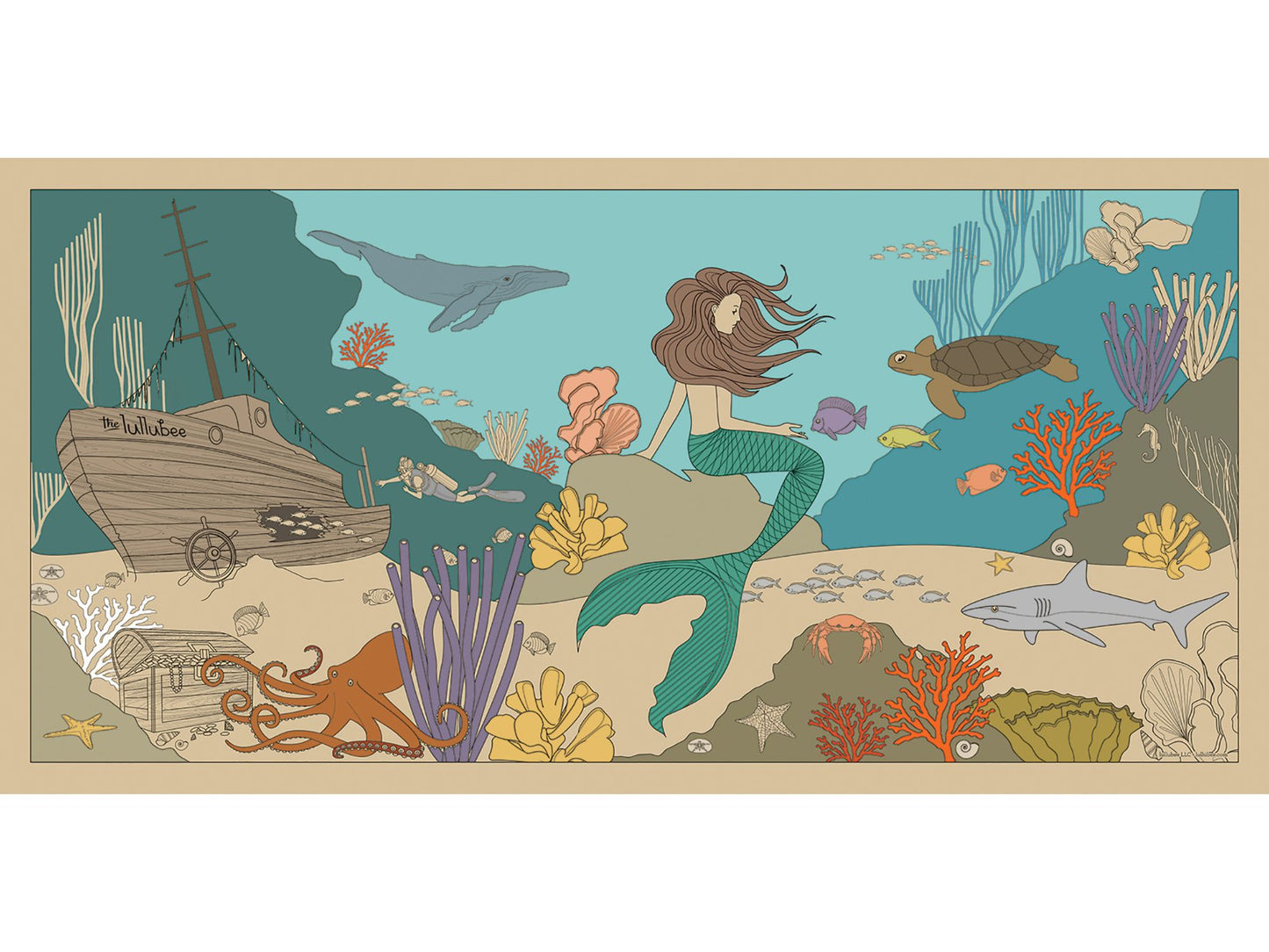 Lullubee Giant Coloring Mural - Ocean World