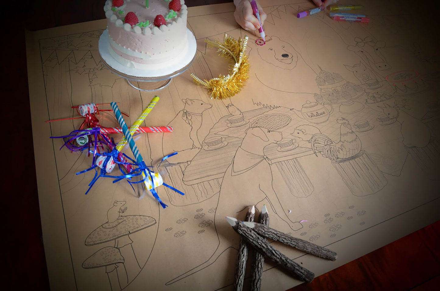 Lullubee Giant Coloring Mural - Animal Picnic