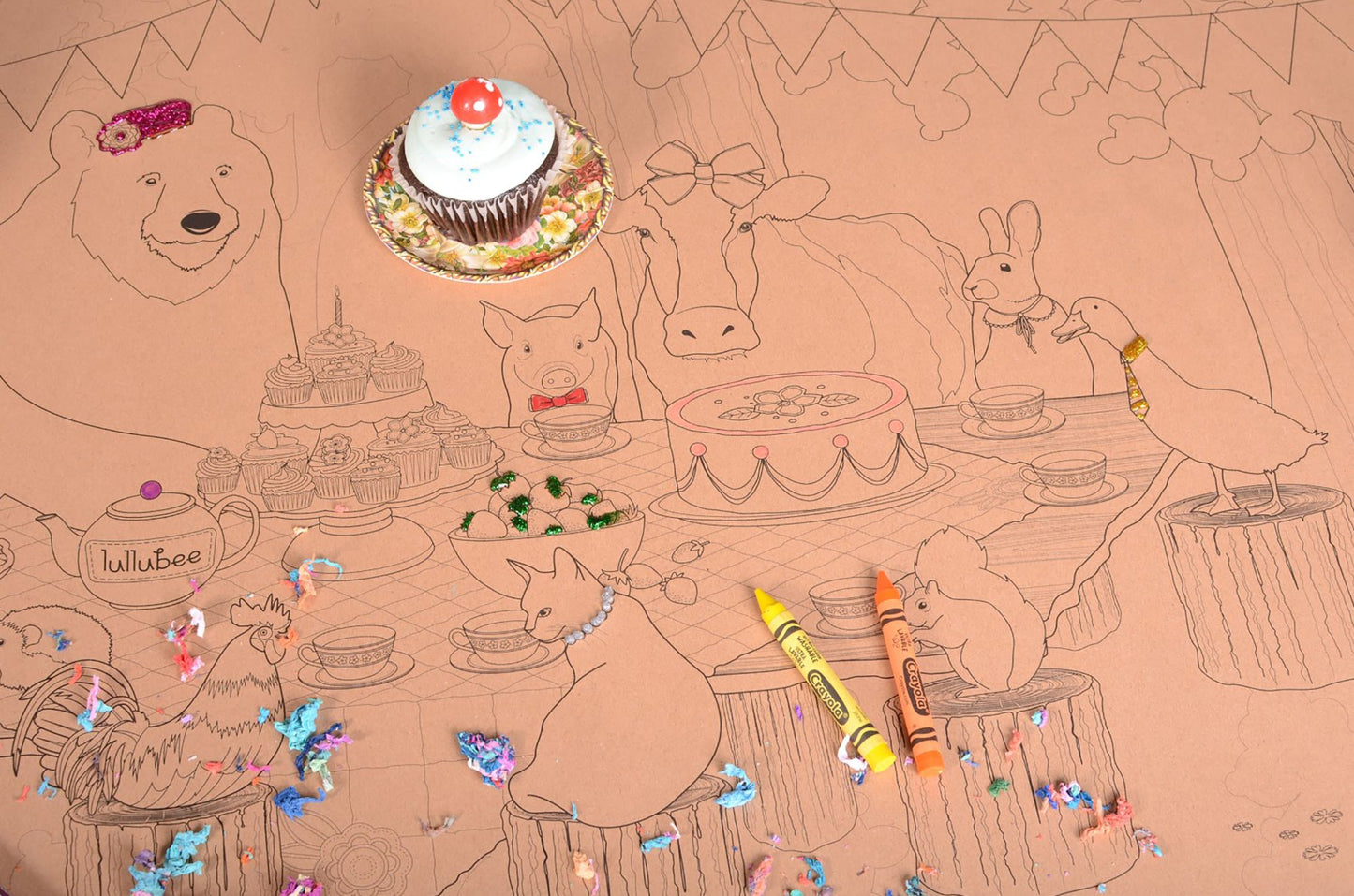 Lullubee Giant Coloring Mural - Animal Picnic
