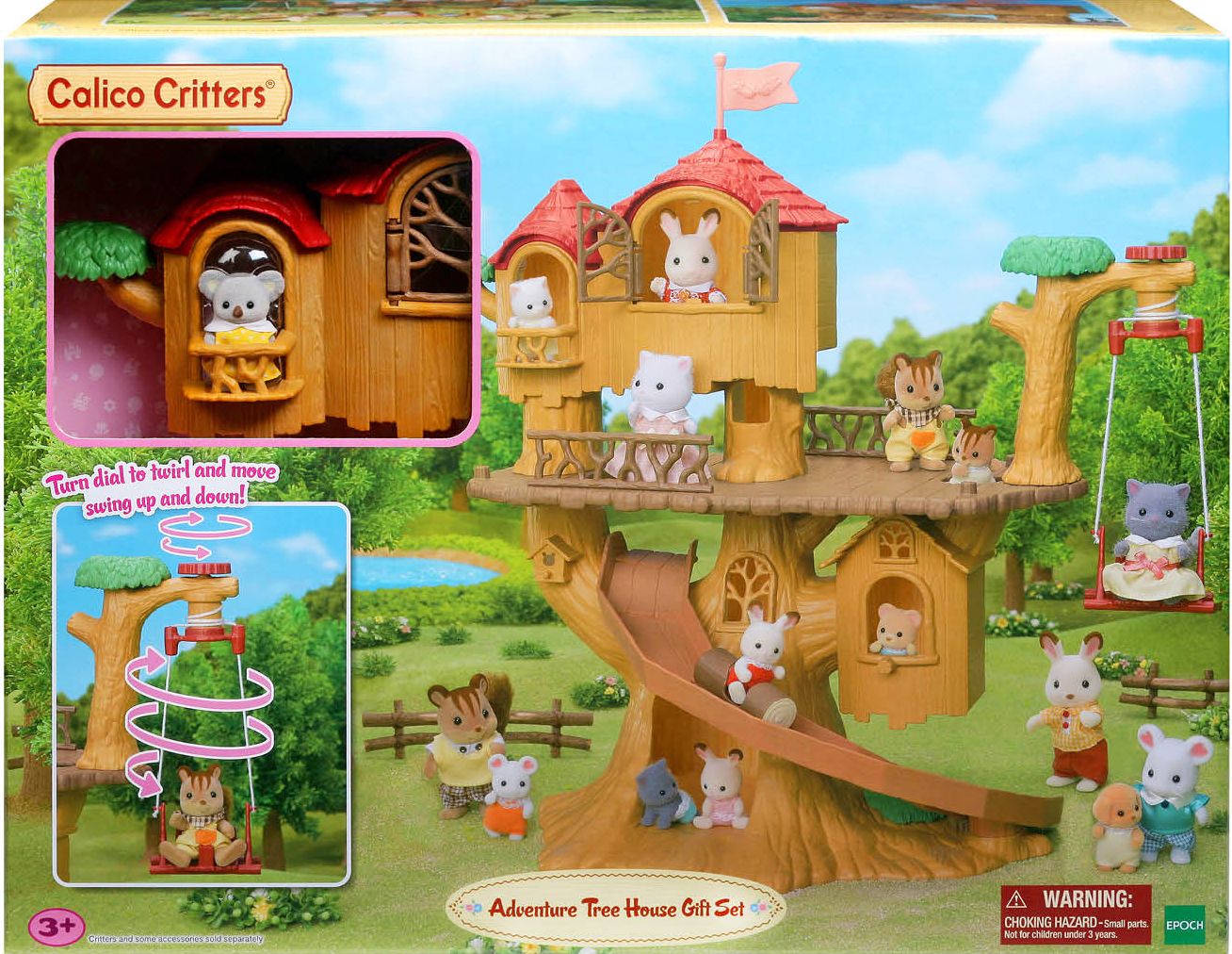 Calico Critters Adventure Treehouse Gift Set, Dollhouse Playset with Figure and Accessories