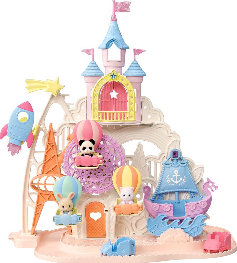 Calico Critters Baby Amusement Park, Dollhouse Playset with 3 Collectible Doll Figures