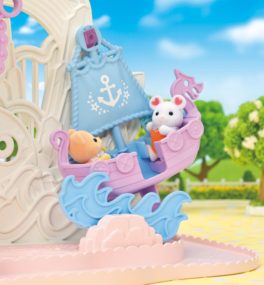 Calico Critters Baby Amusement Park, Dollhouse Playset with 3 Collectible Doll Figures